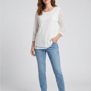 JM Collection White A-Line Skirt